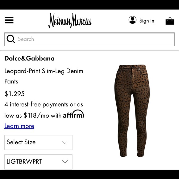 NWOT! Dolce & Gabbana Leopard Print Slim Jeans - Picture 3 of 14